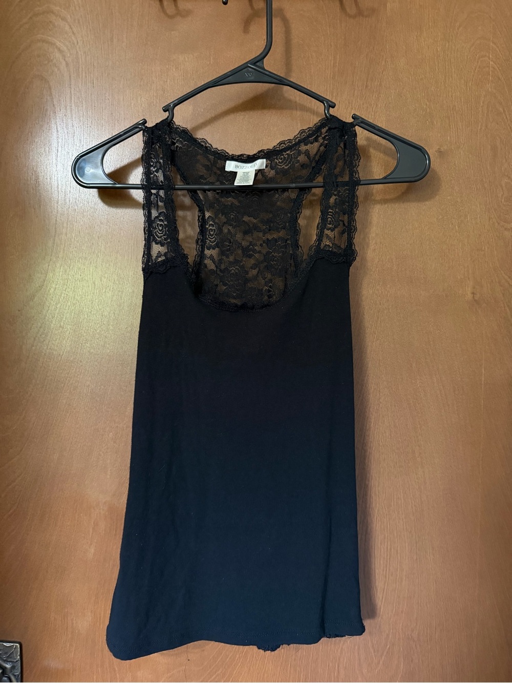 Bozzolo Black Lace-Back Camisole